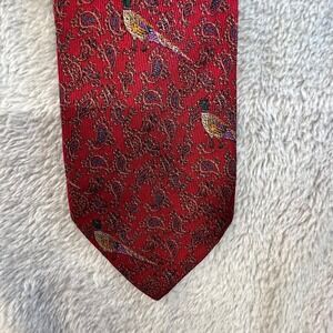 Robert Talbott Best of Class Red Pheasant Paisley Silk Mens Necktie